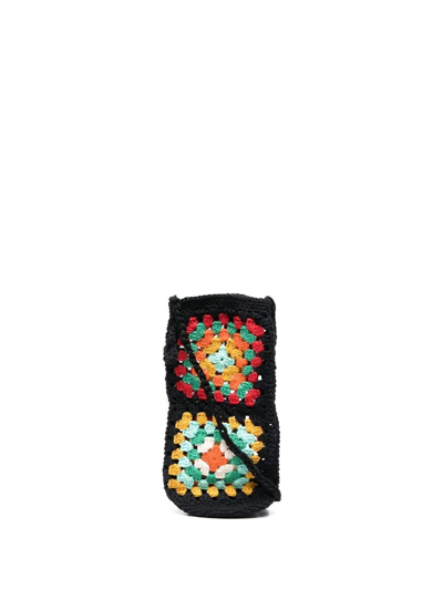 Alanui Crochet Bottle Bag In Schwarz