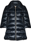Herno Zippered Quilted Down Jacket In Blau
