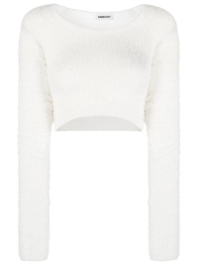 Ambush White Cropped Long-sleeve Jumper
