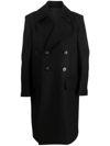 RICK OWENS DOUBLE-BREASTED WIDE-LAPEL COAT