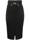Elisabetta Franchi Black Pencil Skirt With Studs In Schwarz