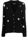 Zadig & Voltaire Mirka Star-pattern Cashmere Cardigan In Black