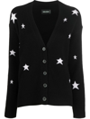 Zadig & Voltaire Mirka Star-pattern Cashmere Cardigan In Schwarz