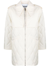 Ganni Off-white Quilted Jacket In Nude