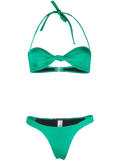 Manokhi Ruched Bikini Set In Grün