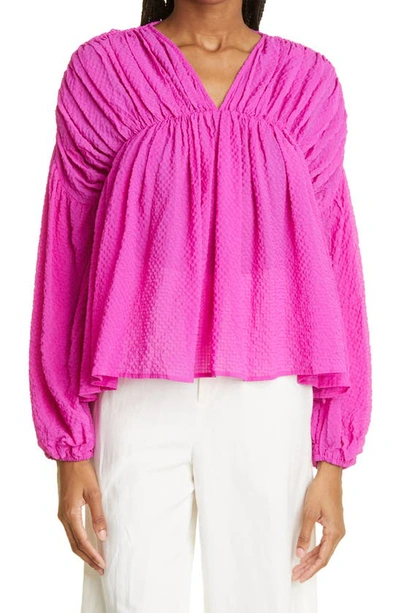 Stine Goya Maelys Ruched Blouse In Pink