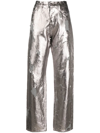 Diesel Metallic-effect Distressed Jeans In 灰色