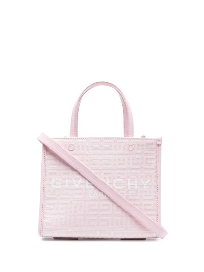 Givenchy G-tote Mini Coated-canvas Cross-body Bag In Rose Printemps