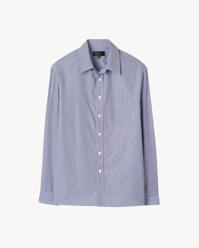 Nili Lotan Striped Finn Shirt In Blue/white Stripe