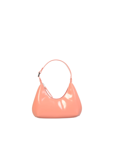 By Far Amber Light Pink Handbag In Patent Leather With Adjustable Handle And Zip Closure Woman