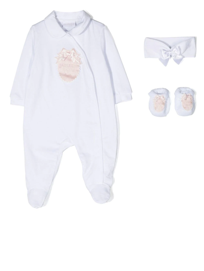 La Perla Babies' Logo-patch Bodysuit Set In White