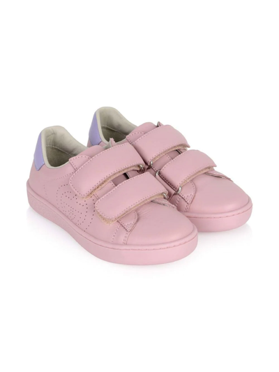 Gucci Kids' Gg Touch-strap Trainers In Pink