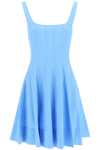 Staud Wells Pleated Minidress In Blue