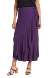 Go Couture Wrap Midi Skirt In Rhodonite