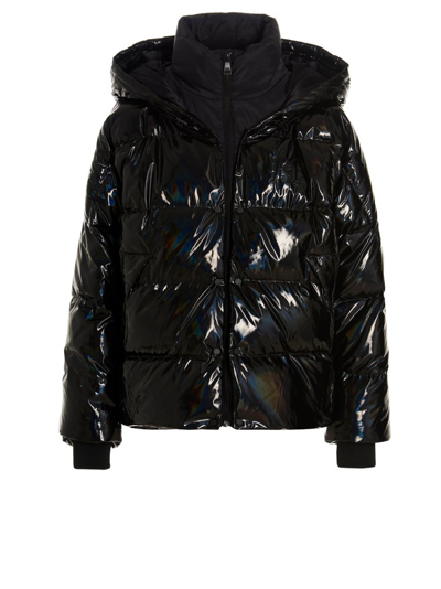 Karl Lagerfeld 'iridescent' Down Jacket In Black