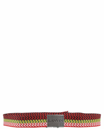 Lanvin Curb Belt Multicolor And Black In Red/yellow