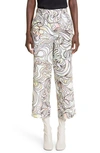 DRIES VAN NOTEN PULLEY STAINED GLASS PRINT COTTON & SILK PANTS