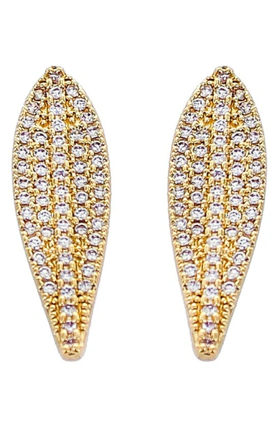 Panacea Cubic Zirconia Wing Earrings In Gold