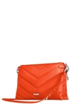 Rebecca Minkoff Edie Maxi Leather Crossbody Bag In Orange Coral