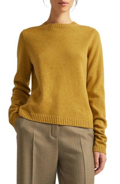 Loro Piana Parksville Crewneck Baby Cashmere Sweater In 2658 Goldenrod Mel