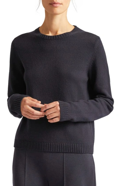 Loro Piana Parksville Crewneck Baby Cashmere Sweater In 8000 Black