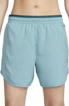 Nike Tempo Luxe Dri-fit Running Shorts In Worn Blue/ Ash Green