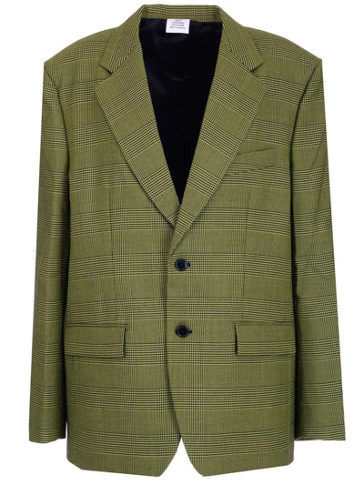 Vetements Houndstooth Check Tailored Blazer In Yellow