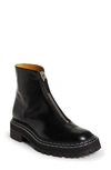 Proenza Schouler 30mm Lug Sole Leather Zip Boots In Black