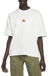 Nike Embroidered Logo Relaxed Fit T-shirt In Summit White/ Orange/ Black