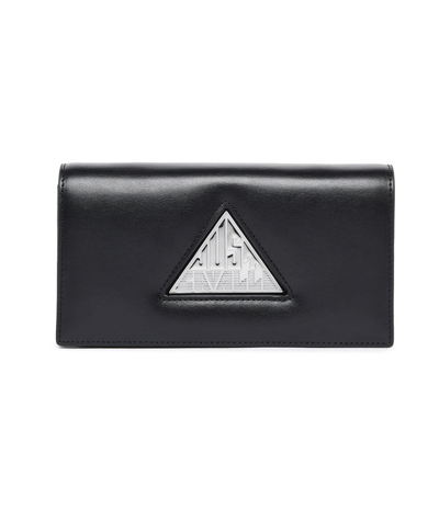 Just Cavalli Triangle Logo Plaque Shoulder Bag In Black