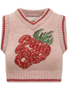 PALM ANGELS PALM ANGELS STRAWBERRY EMBROIDERED KNIT VEST