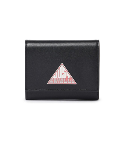 Just Cavalli Logo-plaque Leather Wallet In Black