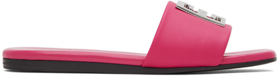 Givenchy Women's 4g Leather Mule Flat Sandals In Neon Pink