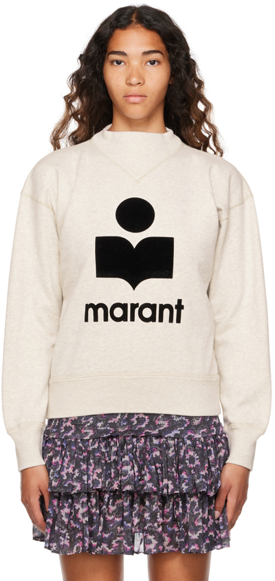 Isabel Marant Étoile Isabel Marant Etoile Women Melange Sand Cotton Blend Moby Sweatshirt In White
