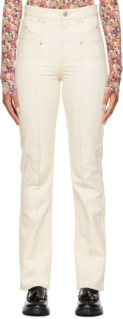 Isabel Marant Off-white Lirokae Jeans In 23ec Ecru