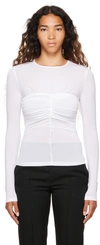 Isabel Marant Jalila Ruched Stretch-jersey Top In 20wh White