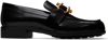 Bottega Veneta Vinyl Effect Brushed Leather Madame Loafers In 1000 Black