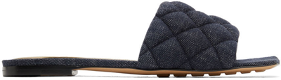 Bottega Veneta Indigo Padded Flat Sandals In 4245 Indigo