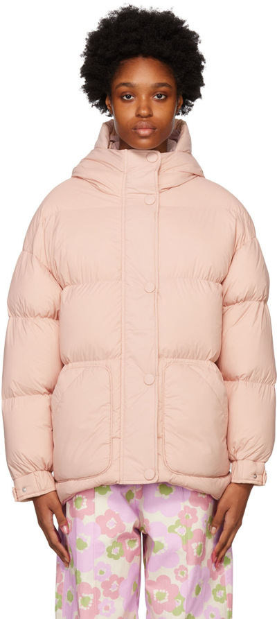 Ienki Ienki Michlin Quilted Polished Shell Hooded Down Jacket In Pink