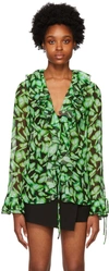 Msgm Green Camica Shirt In 36 Green