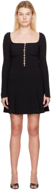 Blumarine Black Hook-eye Minidress In N0990 Nero