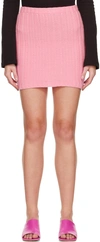 BLUMARINE PINK EMBROIDERED MINISKIRT