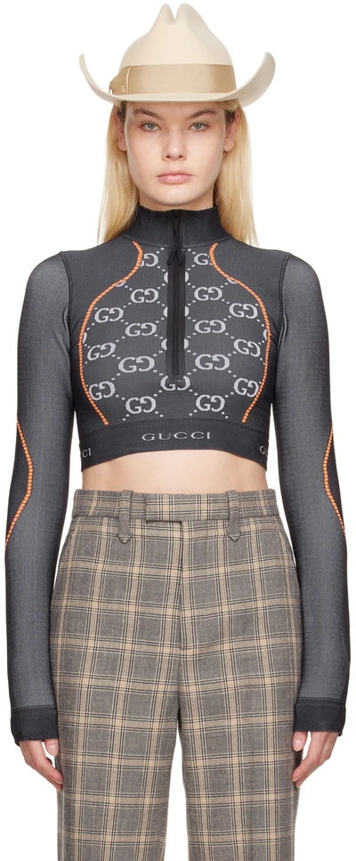 Gucci Black 'gg' Sports Top