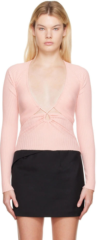 Wynn Hamlyn Pink Linda Long Sleeve T-shirt In Baby Pink