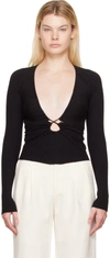 Wynn Hamlyn Black Linda Long Sleeve T-shirt In Black