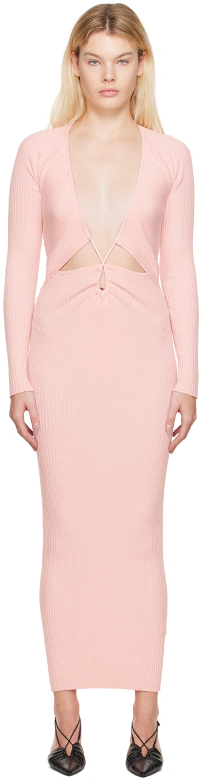 Wynn Hamlyn Pink Linda Maxi Dress In Baby Pink