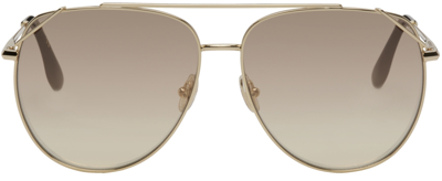 Victoria Beckham Gold Vb230s Sunglasses In 714