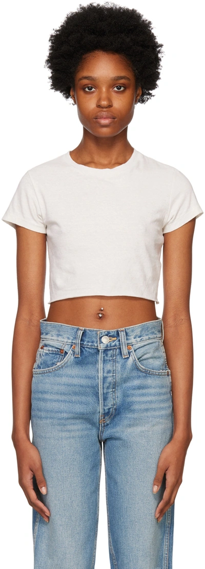 Re/done 60s Cropped Slim T-shirt In White