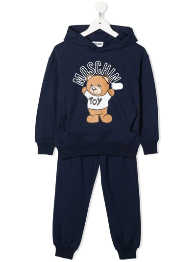 Moschino Kids' Teddy-bear Tracksuit Set In Blue
