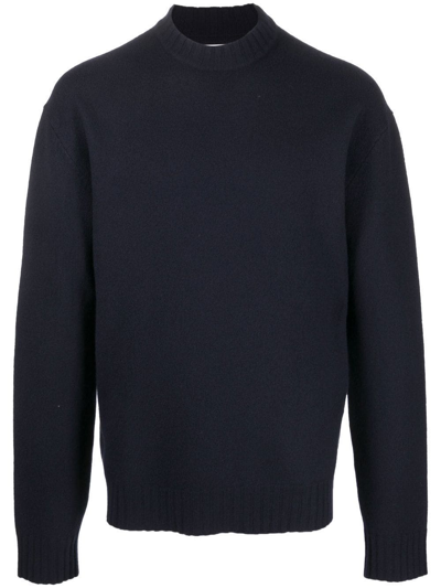 Jil Sander Crew-neck Pullover Jumper In Blue